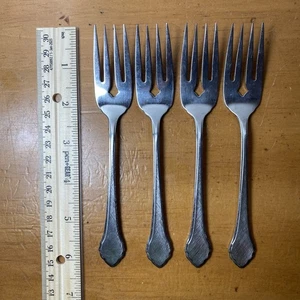 4 Oneida Wm A Rogers Deluxe Summer Mist Autumn Glow Edelstahl Salatgabeln - Bild 1 von 2