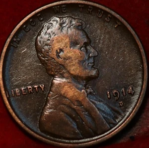 1914-D Denver Mint Copper Lincoln Wheat Cent - Picture 1 of 2