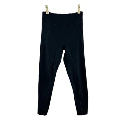 Lou & Grey Sz S Black FORM Legging 7/8 Length High-Rise Raw Hem Back Zip Pocket - Image 1 of 4