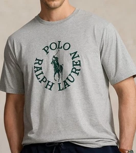 3XB Polo Ralph Lauren Andover Heather Grey Big Tall Green Big Pony T-Shirt 58" - Bild 1 von 8