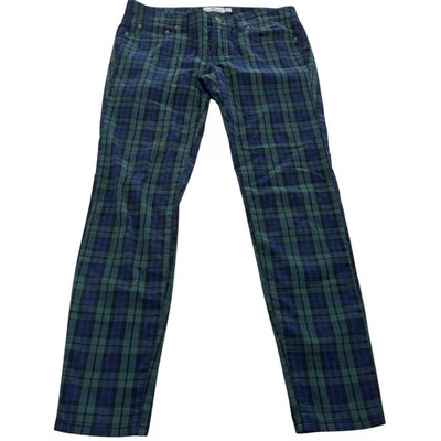 Pantalones Vineyard Vines para mujer 2 verdes azules a cuadros calce ajustado elásticos 2P0304 preppy Foto 1 de 4