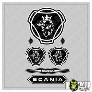 7x Scania Sticker Set Modellbau 1:14 1:16 LKW RC Truck Aufkleber Tamiya black - Bild 1 von 3