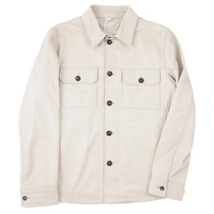 Manto Cream-Beige Soft Grained Deerskin Leather Jacket M (Eu 50) NWT - Picture 1 of 11