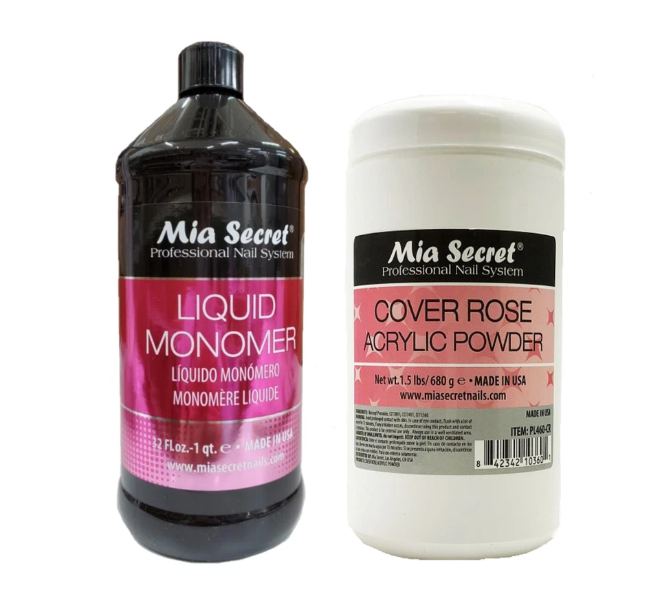 Sistema de uñas Mia Secret monómero líquido 32 oz y cubierta rosa polvo acrílico 1,5 lb Foto 1 de 1