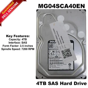 Dell MG04SCA40EN 4TB 7.2K SAS 12Gb/s LFF 3.5" Hot-Plug Hard Drive 00F9W8 0F9W8 - Picture 1 of 11