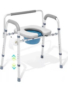 OasisSpace Stand Alone Toilettensitzerhöhung 500 Pfund verstellbar Nachttisch Kommode Stuhl - Bild 1 von 17