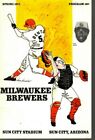 1975 Spring Training Baseball Program Milwaukee Brewers, Hank Aaron, Unscored Ex
