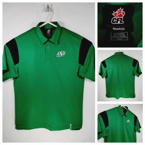 Reebok Saskatchewan Roughriders Mens Medium Golf Shirt Green CFL Cover
