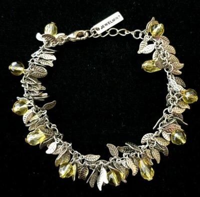 "Pulsera de cristal verde con hojas Jewelmint 7"" - 8""" Foto 1 de 3