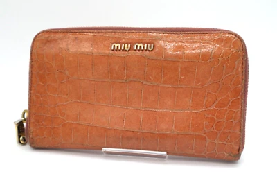 Carteira MIUMIU bolsa longa couro croco autêntica - Imagem 1 de 4