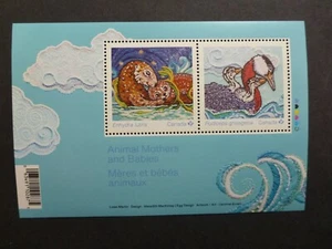 CANADA 2023 Animal Mothers and Babies 2 Stamp Mini sheet Mint Stamps - Foto 1 di 1