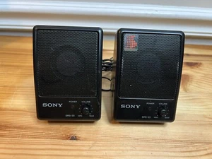 Sony SRS-33 Powered Walkman Speaker System External Speakers 3.5mm Tested Works - Picture 1 of 6