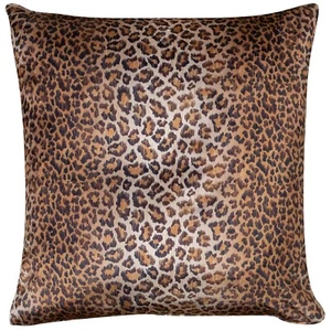 Leopard Velvet Extra-Large Cushion in Bronze. Modern Big Cat Spot Design. 23x23" - Picture 1 of 3