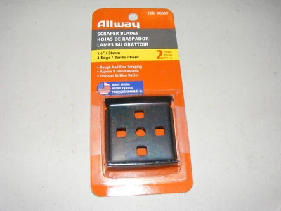 10 PAQUETES 20 CUCHILLAS en total - cuchillas rascadoras Allway 22B 06007 1-1/2"/38 mm 4 bordes Foto 1 de 4