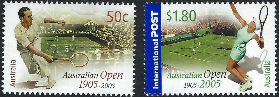 2005 Australia SG# 2465/66 Australian Open Tennis set of 2 mint MUH MNH — 第 1/1 张图片