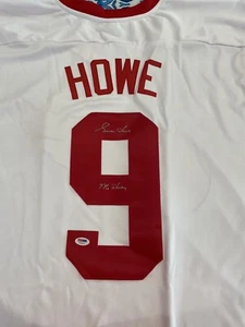 GORDIE HOWE AUTOGRAPHED DETROIT RED WINGS CUSTOM JERSEY PSA/DNA - Picture 1 of 11