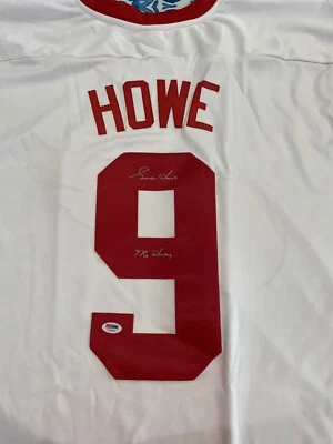 GORDIE HOWE AUTOGRAPHED DETROIT RED WINGS CUSTOM JERSEY PSA/DNA - Image 1 of 4