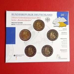 2 Euro Deutschland 2012 st / Gedenkmünzenset Bayern OVP / Schloss Neuschwanstein - Bild 1 von 2