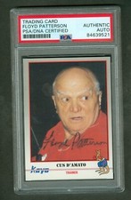 Floyd Patterson Autograph 1991 Cus D'Amato Kayo Boxing card #174 PSA/DNA Encased
