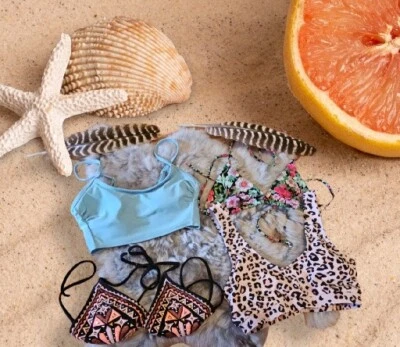 Лот из 4 женщин Juniors купальный костюм плавать ⛱️ топы Xhilaration розовый Lily XS-S - Изображение 1 из 4