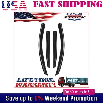 For 2007-2012 Nissan Altima JDM Style Window Visors Vent Rain Guards Mugen Style - Image 1 of 4