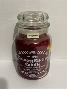 Vela de cocina vintage Yankee Country Hollyberry 22 oz retirada rara - Imagen 1 de 5