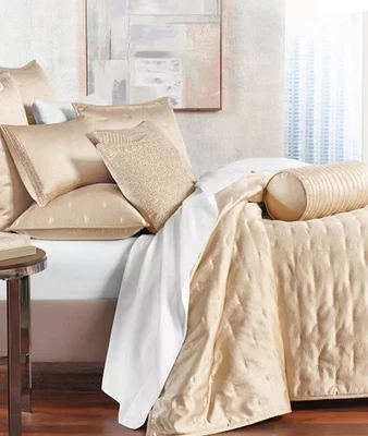 Hotel Collection "Glint" Queen Coverlet Set With Shams, Gold, New In Package! - Image 1 of 4