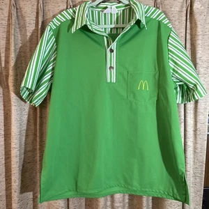 Vtg 70s Crest GREEN McDonalds Women Uniform Shirt Short Sleeve Size XL - Picture 1 of 8