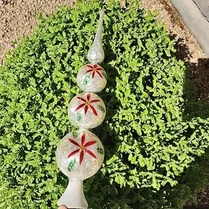 Marquis by Waterford Glass Poinsettia Finial Tree Topper 16" NO BOX - Picture 1 of 6