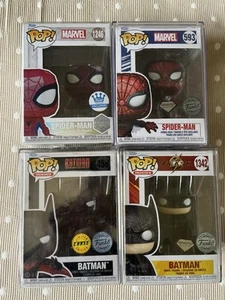 Funko Pop Spider-man Diamond & Facet / Batman Beyond Chase & Batman Diamond SET - Imagen 1 de 17