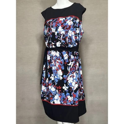 Madison Leigh Dress Size 16 Sleeveless Abstract Floral Artsy Statement Classy - Image 1 of 4