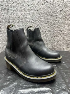 Dr. Martens Cadence Leather Heeled Chelsea Pull On Boots Black Womens Size 9 US - Picture 1 of 9