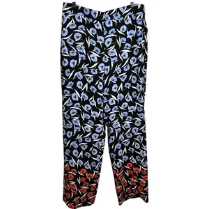Ann Taylor Wide Leg Floral Multi Black Spring Summer Pants Size 12 Tall NWT - Picture 1 of 7