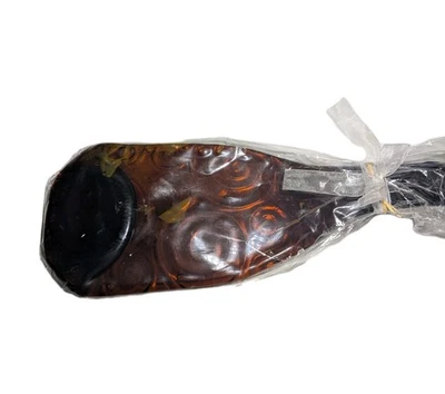 Bandeja para servir de vidrio artístico ámbar plato de queso decorativo con patrón de remolino de 15" x 5" Foto 1 de 2