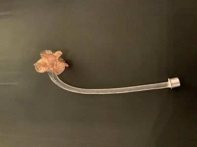 Repuesto de araña de cristal narciso de Murano/rara hoja rosa y flor vintage Foto 1 de 4