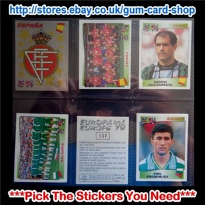 PANINI EUROPA/EUROPE '96 (100 TO 199) BLACK BACKS *PLEASE SELECT STICKERS*