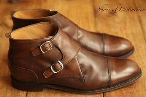 Joseph Cheaney Marrón Cuero Doble Monje Hebilla Botas Zapatos Hombres UK 8 US 9 EU 42 - Imagen 1 de 11