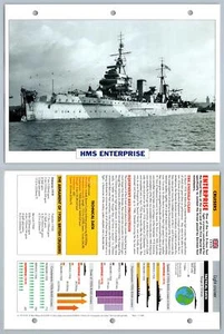 HMS Enterprise - 1919 - Cruisers - Atlas Warships Maxi Card - Picture 1 of 1