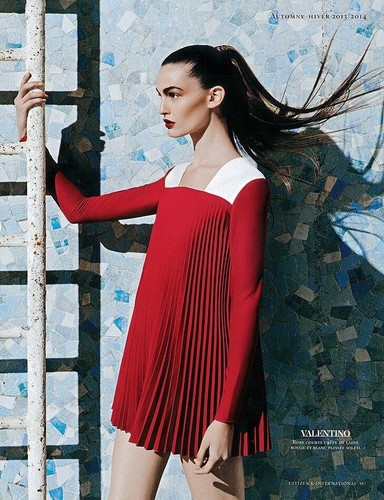 VALENTINO Mini abito plissettato in crepe misto lana e seta