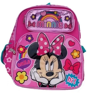 Disney Minnie Mouse 12" Toddler School Backpack Girls Canvas Book Bag - Picture 1 of 4