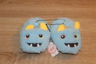 NEW Toddler Plush Slippers Light Blue Monster - Image 1 of 4