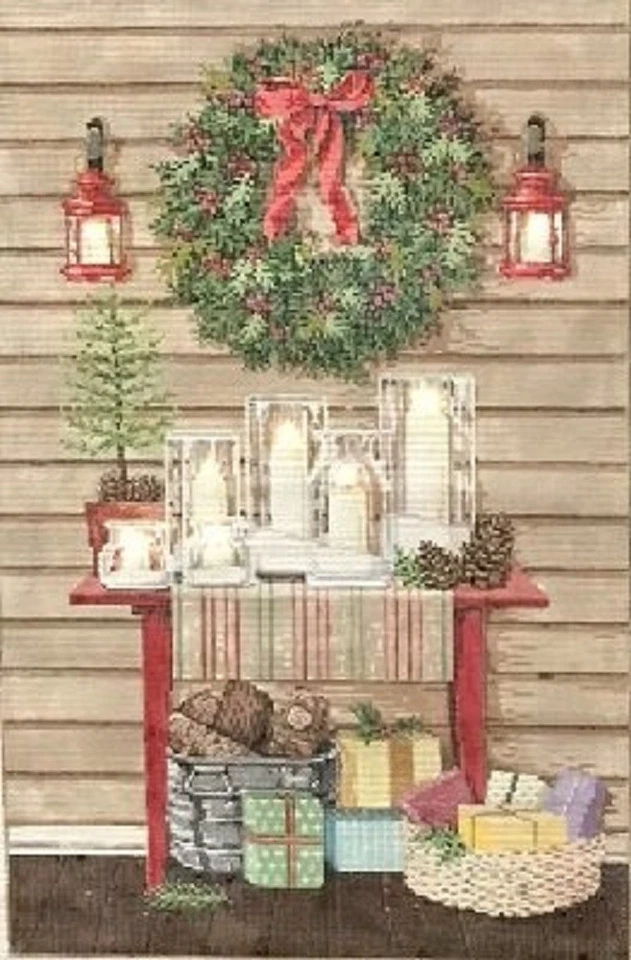 Needlepoint Handpainted Sandra Gilmore Christmas Glow 13x20 - Image 1 of 1