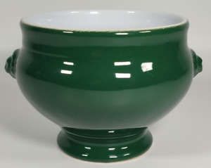 Emile Henry Green Lion Headed Footed Soup Bowl 66-00 Ceramic