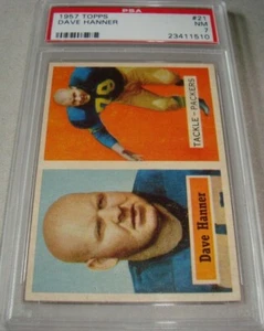 1957 Topps FB #21 Dave Hanner PSA 7 Green Bay Packers (510) fútbol americano - Imagen 1 de 3