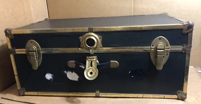 Vintage Large Storage Trunk/Chest/Luggage  30 x 15.5 x 12.75 inch. - Black ** - Image 1 of 4