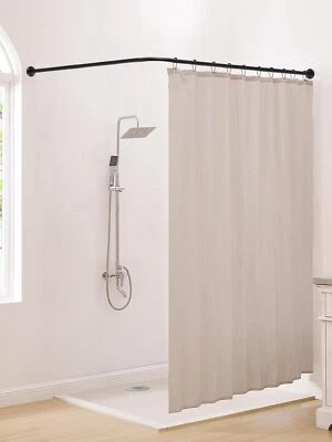 Corner Shower Curtain Rod, 30"-44.3" x 30"-44.3" Adjustable L Shaped Shower C... - Image 1 of 4