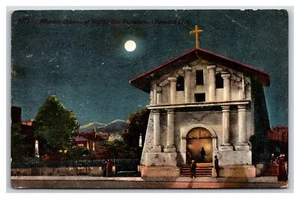 Mission Dolores Nachtansicht San Francisco Kalifornien CA DB Postkarte U19 - Bild 1 von 2