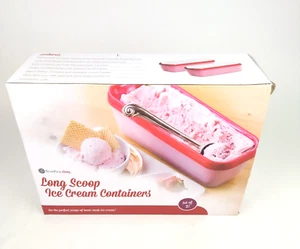 Long Scoop Ice Cream Containers Double Insulated 1.5 Qt Set of 2 - Picture 1 of 7