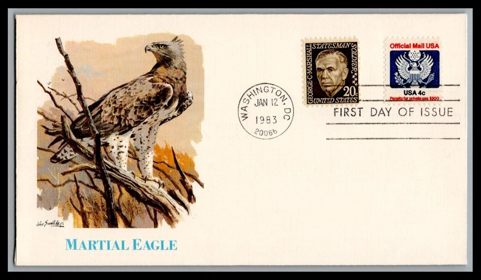 US FDC # O128 4c Orange Eagle Fleetwood   1983, 0a1131 - Image 1 of 1