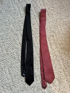 Boys Chaps Ties, 2pc Lot, Black And Red/Blue - Picture 1 of 3